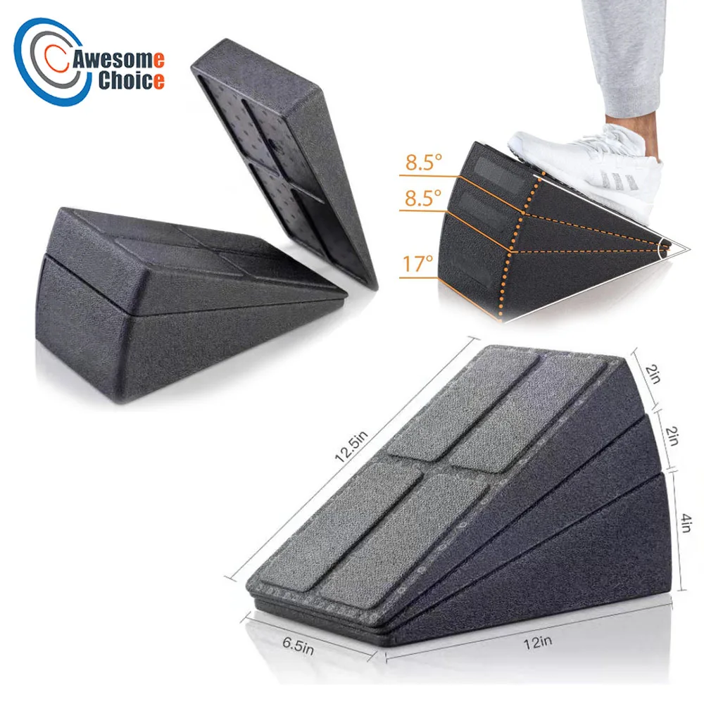 

3pcs/set Yoga Wedge Squat Adjustable Non-Slip Slant Board Extender Foot Stretcher Yoga Foam Block Gym Equipment Yoga Accessories