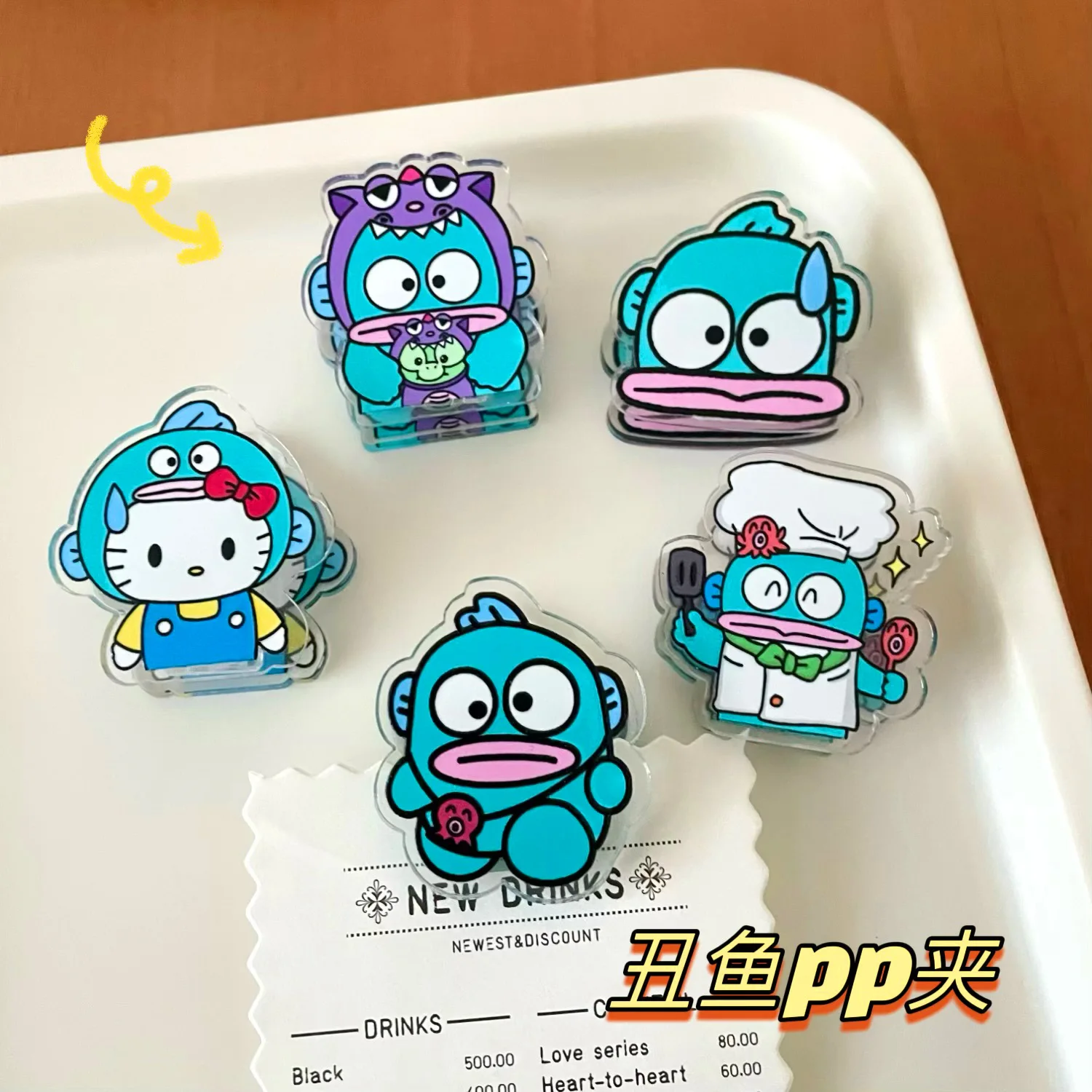 

Sanrio мультфильм Pp зажим Милая Аниме Фигурка Hello Kitty Hangyodon герметичный зажим многофункциональный тестовый зажим для бумаги студенческие принадлежности