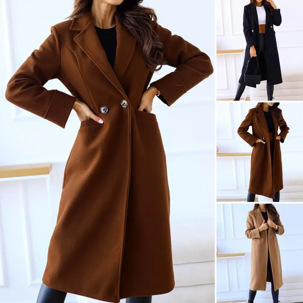 

Женское зимнее пальто с длинным рукавом, на пуговицах