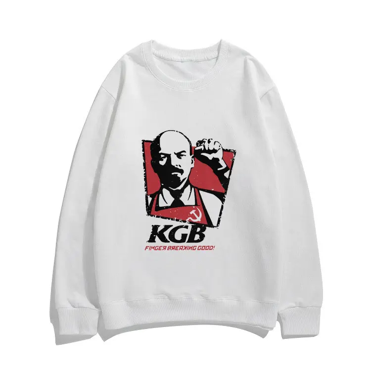 

Funny New KGB Vladimir Lenin Sweatshirt Round Neck Mens Urban Pullover USSR Russia Communism Marxism Socialism Unisex Streetwear