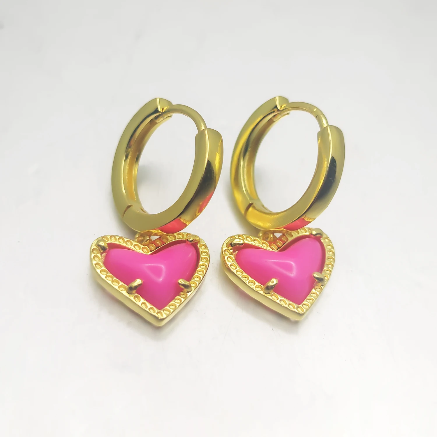 

HESHI Magenta Heart Stud Earrings for Women Free Shipping
