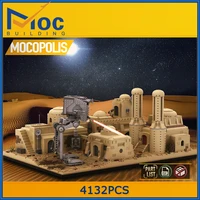 space star moc sw tatooine mos eisley cantina double storey city wars building blocks bricks toys for children