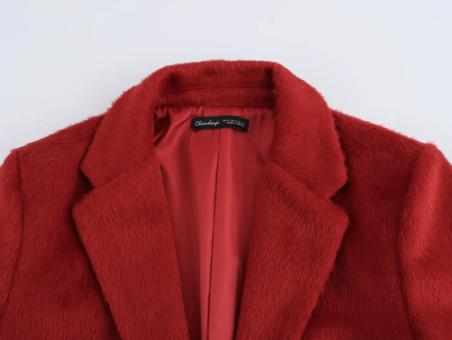 TRAFZA женский элегантный мягкий пиджак с меховым эффектом на подкладке из