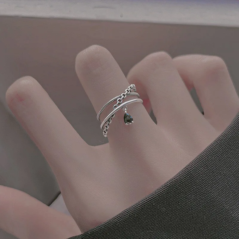 

Minimalist Silver Color Zircon Open Rings For Women Planet Stars Cross Geometric Adjustable Finger Ring Girl Party Jewelry Gift