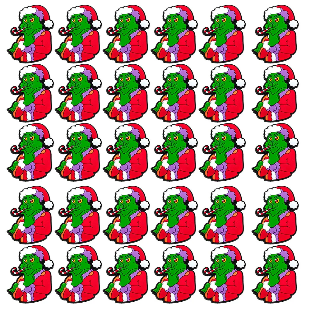 

100pcs Holiday Charms jibz shoe charms Cartoon for Christmas PVC Shoe Accessories Garden Shoe Decorations Croc Charms Kids gifts