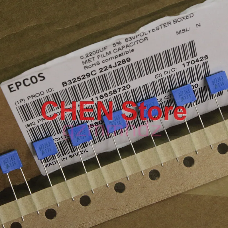 20PCS/50PCS EPCOS B32529 1UF 470NF 220NF 330NF 180NF 390NF 150NF 63V 100V blue film capacitor 105 474 224 334 394/100V 105/63V - купить по