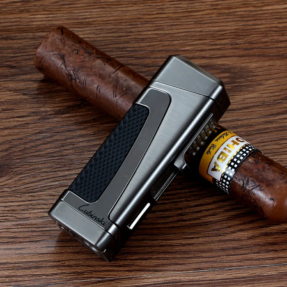 

LUBINSKI Turbo Torch Cigar Lighter Windproof Refillable Jet Lighter Butane Gas Cigarette Lighters Smoking Tool
