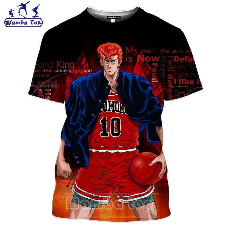 

Топ Мамба, аниме футболка для мужчин, одежда, 3D принт, футболка Slam Dunk, женская футболка, Молодежные комиксы, красивая рубашка, белая уличная одежда