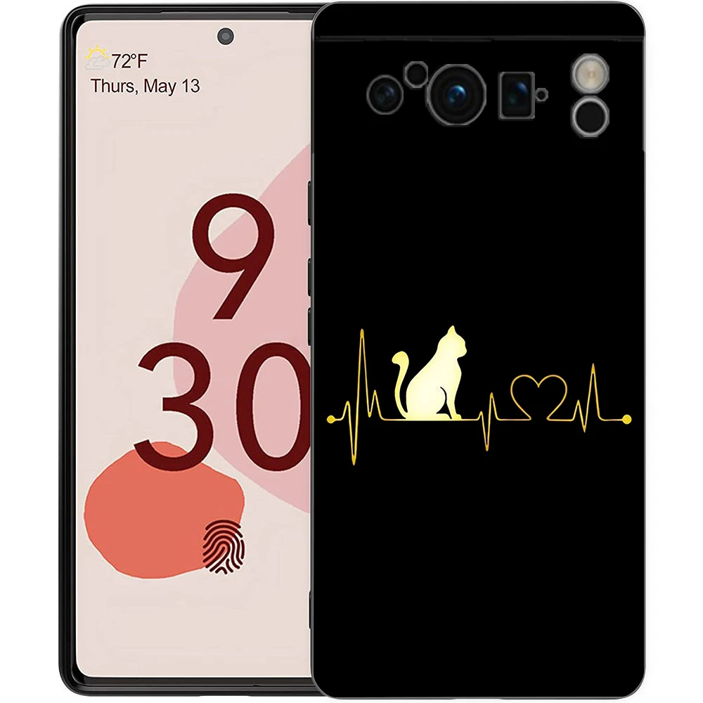 Фото Чехол для телефона Cat Line Black Cats для Google Pixel 9 8 9A 8A 7 7A 6 Pro XL 6A 5G, черный мягкий чехол с роскошным чехлом из ТПУ №3