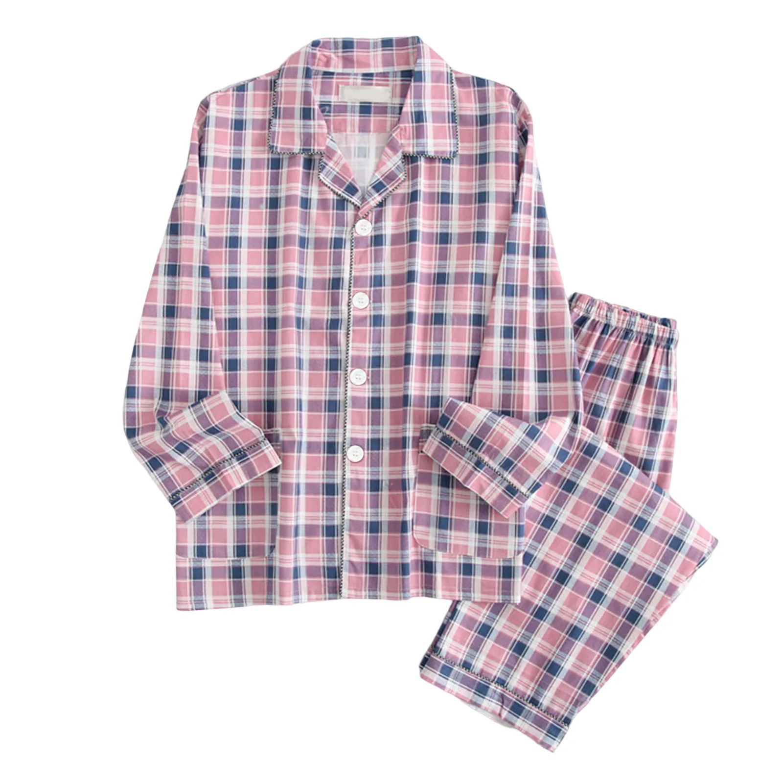 

Mens Comfortable Thin Long Sleeve Pajamas Pajama Pants Home Wear Set 9