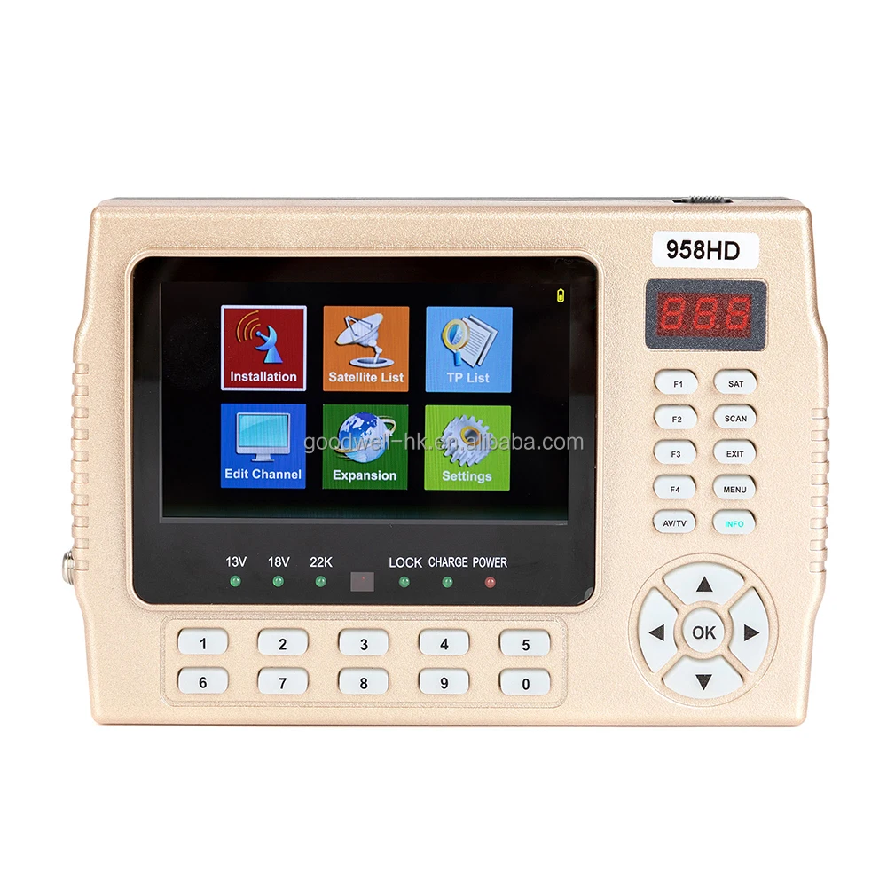 

958HD :4.3" LED Protable Multifunctional HD Digital Satellite Finder & Monitor with TV &AV Input