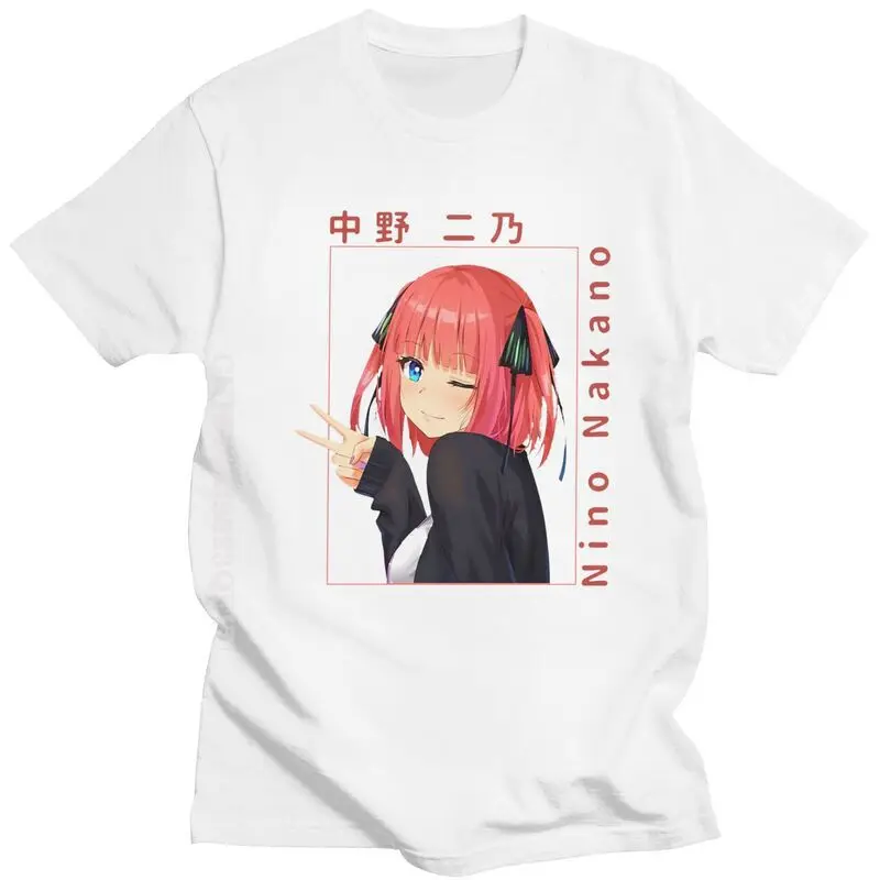 The Quintessential Quintuplets Tshirt For Men Graphic Printed Tshirts Nino Nakano 5 Toubun No Hanayome T Shirt Cotton Tee