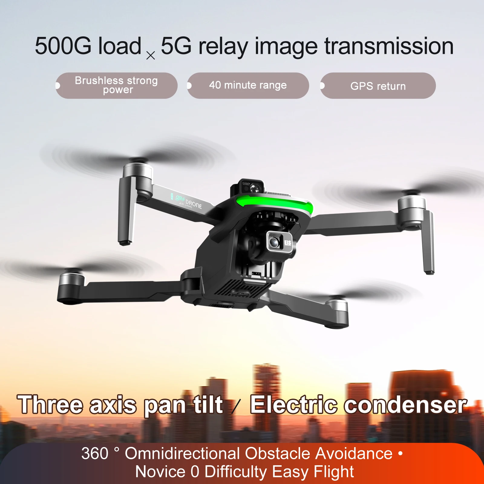 DIXSG S155  With Camera HD 5G GPS Drones Professional EIS 3-Axis Anti Shaking Fpv Helicopter Load 500g Rc Plane Toy For Boy