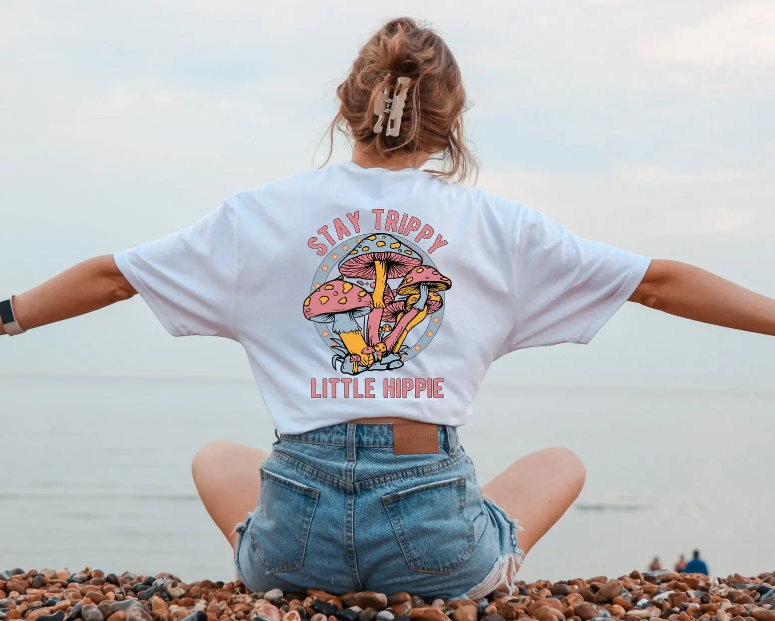 Футболка PEDRAZA Stay Trippy Little Hippie Mushroom Хлопок