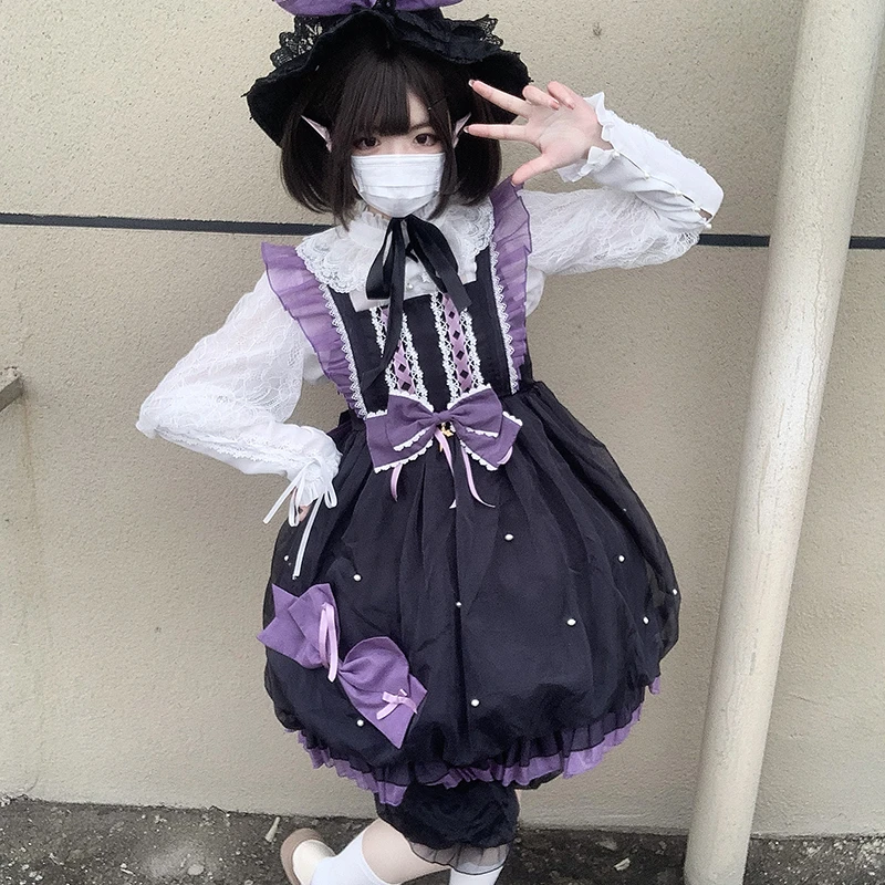 

Женское платье в готическом Стиле Лолита Jsk, черное Сетчатое платье-рубашка в викторианском стиле, с рукавом «Гиго»