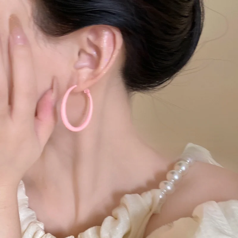 Дофамин преувеличенные большие серьги-кольца женские летние приморские