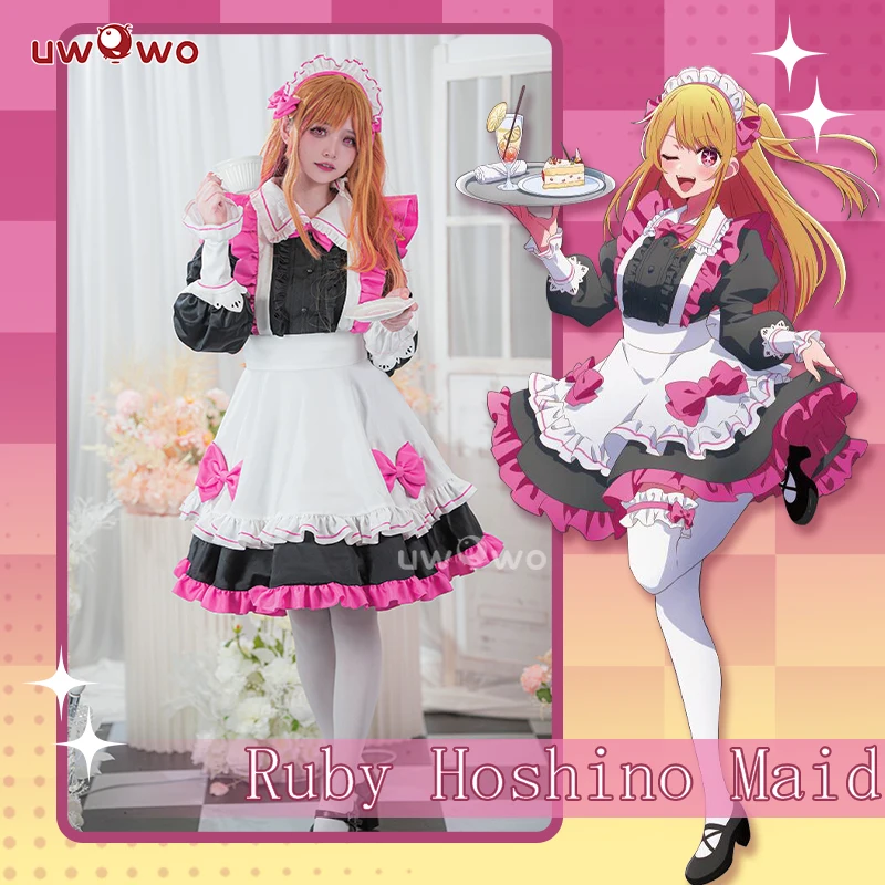 

In Stock UWOWO Oshi no Ko Ruby Hoshino Cosplay Maid Costume Exclusive Fanart Maid Dress Lolita Dress Halloween Costumes Outfit