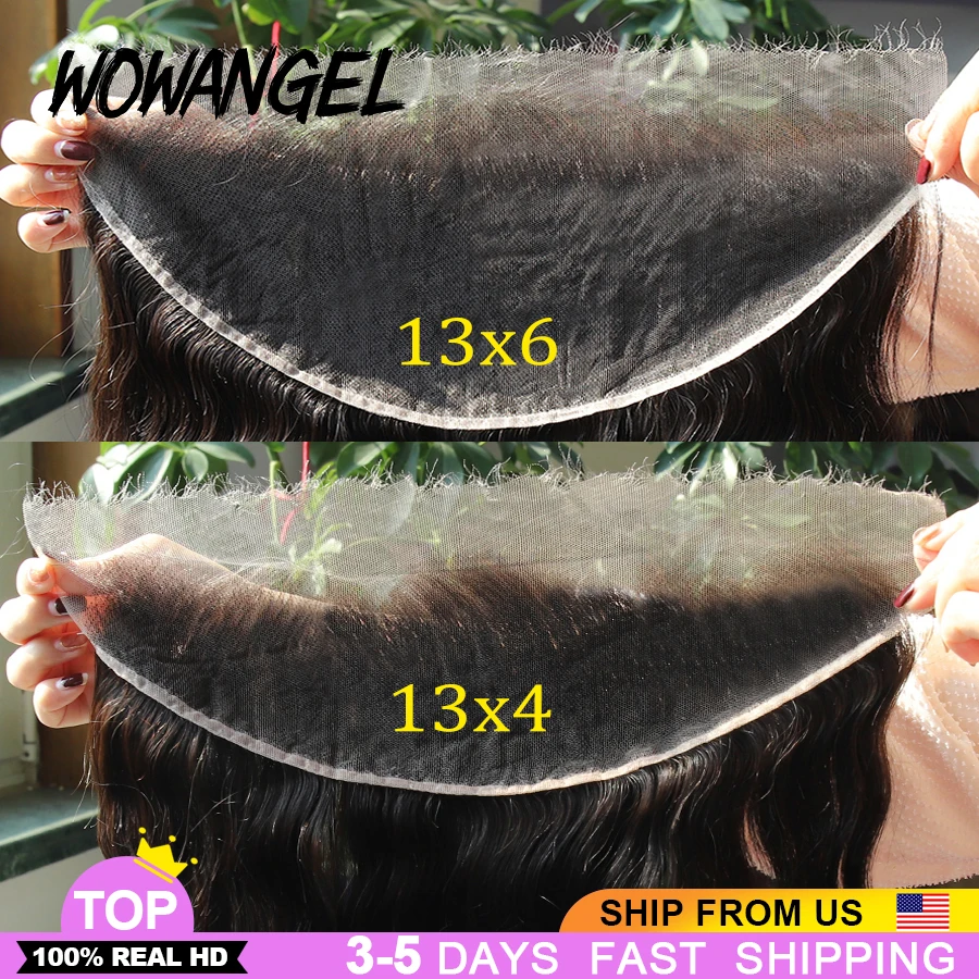 Кружевные человеческие волосы Wow Angel Body Wave, невидимые натуральные волосы 13x 4/13x6 HD