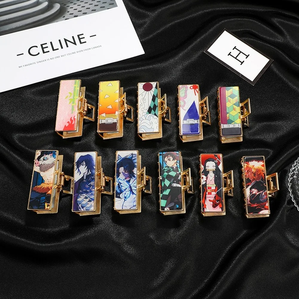

Demon Slayer Tanjirou Nezuko Shinobu Women's Crab Hair Clips for Girls 2022 Kimetsu No Yaiba Anime Accessories Hairpins Jewelry