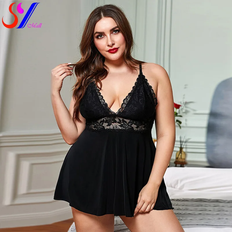 

SY Sexy Lingerie For Women See Through Luxury Thin Sexy Large Size Women'S Underwear Lace Dress Lingerie Erotic Sexy Dress 5XL