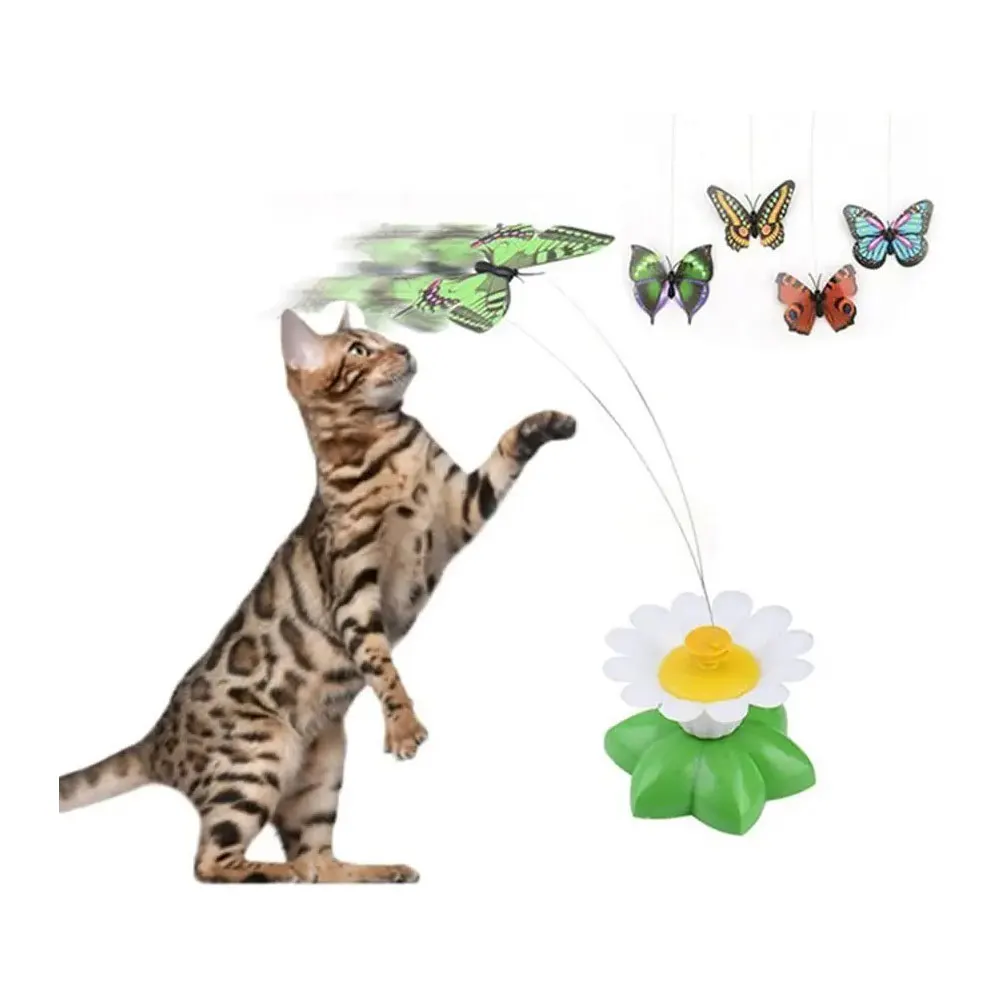

Electric Flutter Rotating Kitten Interactive Toys Cat Butterfly Toy Pet Supplies