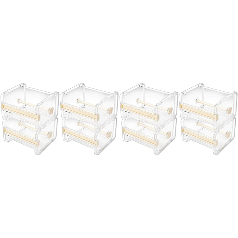 

8 Pack Transparent Visible Desktop Multi Washi Masking Tape Dispenser,Tape Cutter,Roll Tape Holder