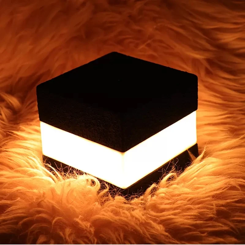 

Night Light Touch Control LED 7 Colors Desk Table Bedside Atmosphere Lamp USB Rechargeable Square Nightlight Home Room Decor