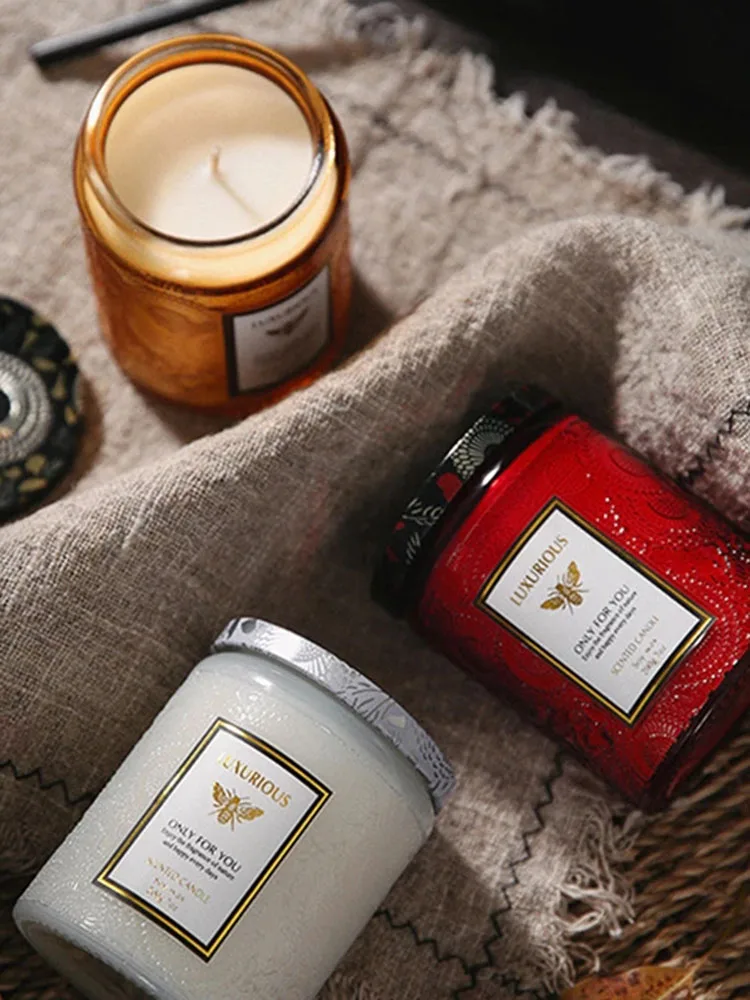 Бездымные ароматные свечи из соевого воска стеклянные банки 40 часов