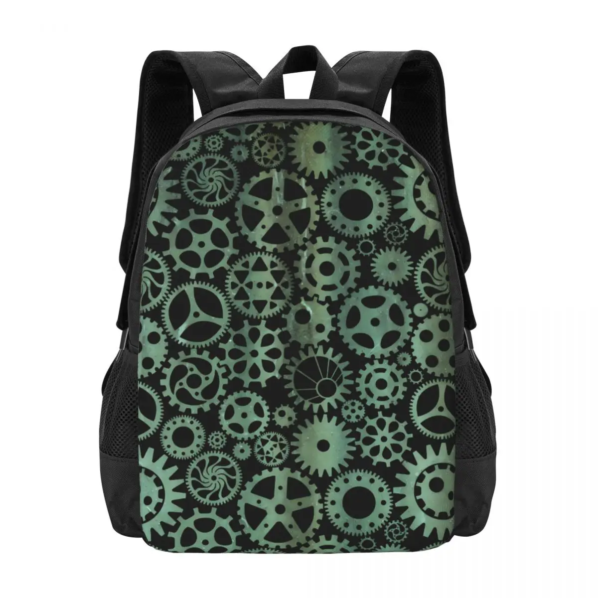

Steampunk Print Backpack Verdigris Bronze Camping Backpacks Male Pretty High School Bags Design Soft Rucksack