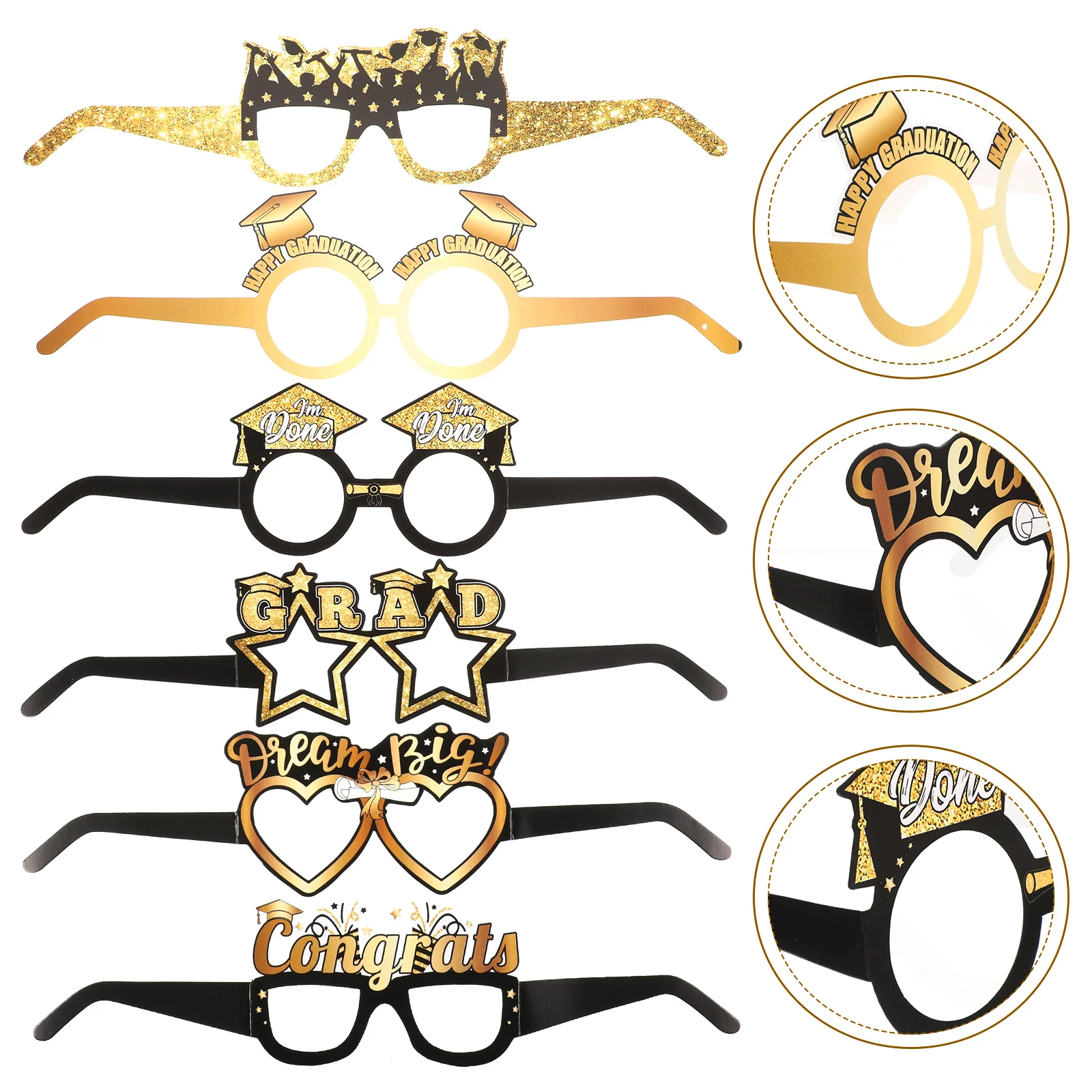 

Party Graduation Glasses Grad Year New Supplies Eyeglasses Props Photo Class Eyewear Favors Congrats Novelty Paper Bulk