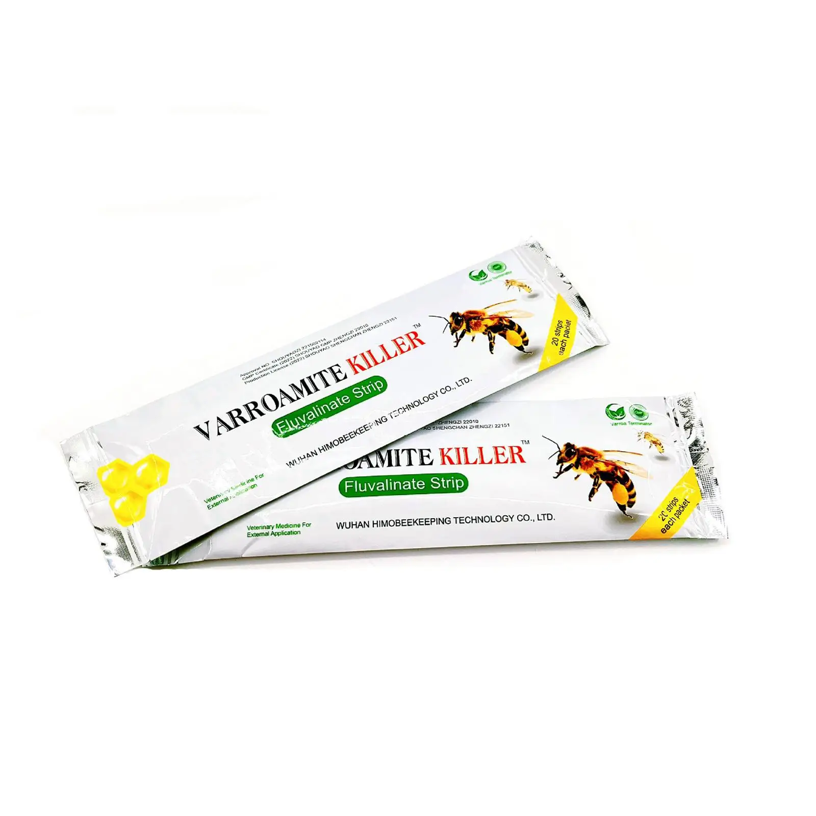 20 Pieces Varroa Mite Control Strips Professional Beekeeping Practical Outdoor Convenient Bee Mite Treatment Fluvalinate Strips