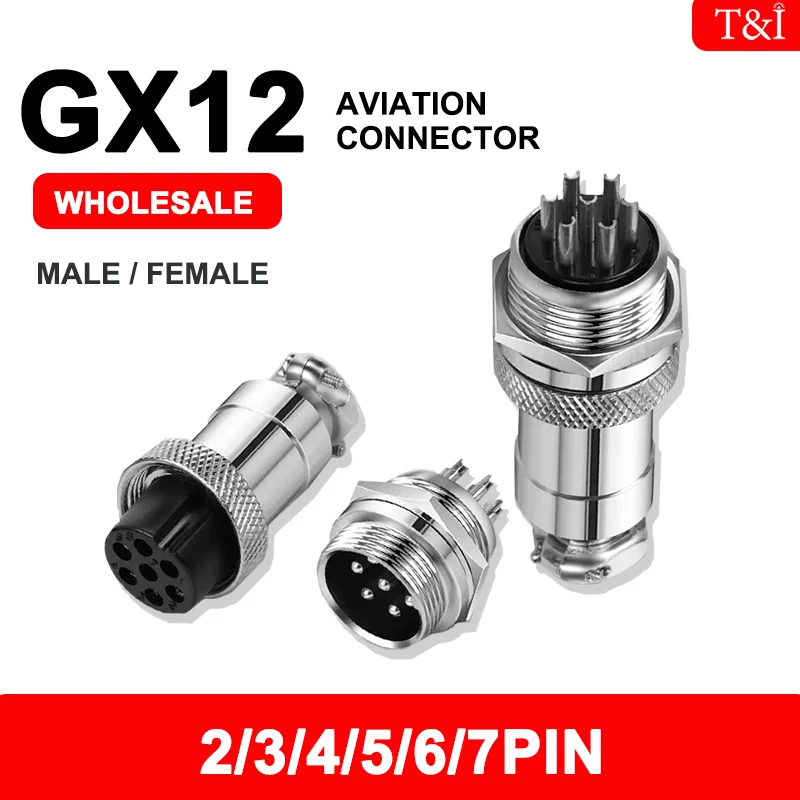 

GX12 Штекерный и гнездовой разъем для авиации, Штекерный разъем для кабеля 3/4/5/6/7, штырьковый разъем для авиационного кабеля, фиксированная задняя гайка