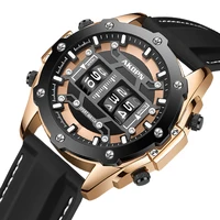creative mens quartz watch rotating digital dial design silicone strap fashion versatile watch clock gifts for men new a9033