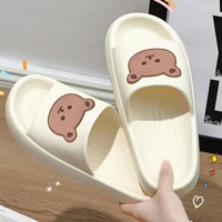 2022 womens shoes cartoon bear shoes thick soled slippers indoor household non slip slippers graffiti leisure beach sandals