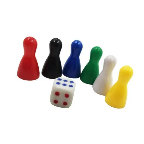 

44x Set Plastic Chess Pieces Pawns Replacement People Figures Figurines ( Including), Red/Black/Blue/Green/White/Yellow