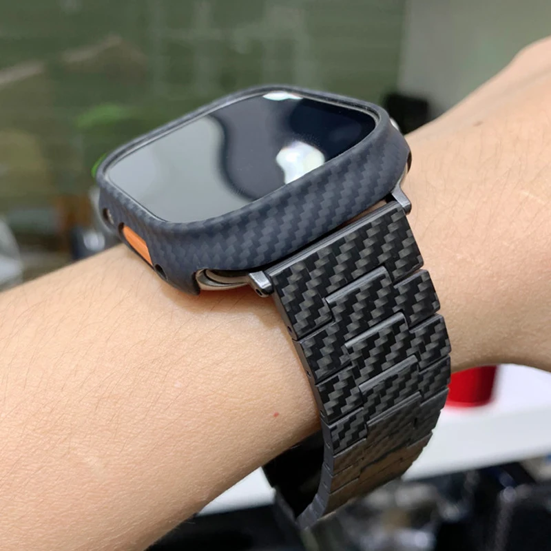 Genuine Carbon Fiber ShockProof Slim Case Bumper For Apple Watch Ultra 49mm 45MM 41mm 40mm Cover iwatch series 8 7 6 SE 5