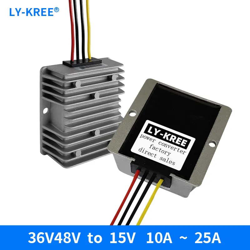 

LY-KREE 48V36V to 15V Step-down Converter DC-DC Automobile Power Supply Voltage Inverter 20-60V to 15V Voltage Regulator 150W