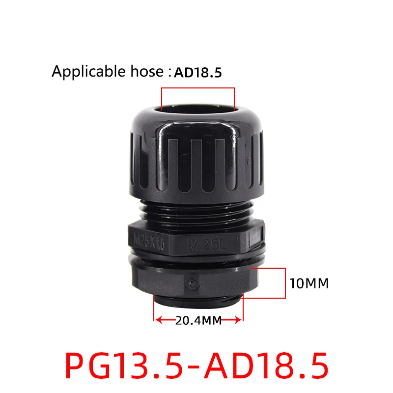 1/5/10 шт. сильфонное водонепроницаемое соединение, огнестойкий нейлон, пластиковый соединитель для шланга, внешняя резьба типа PG, фиксированные соединительные аксессуары для кабельной трубки