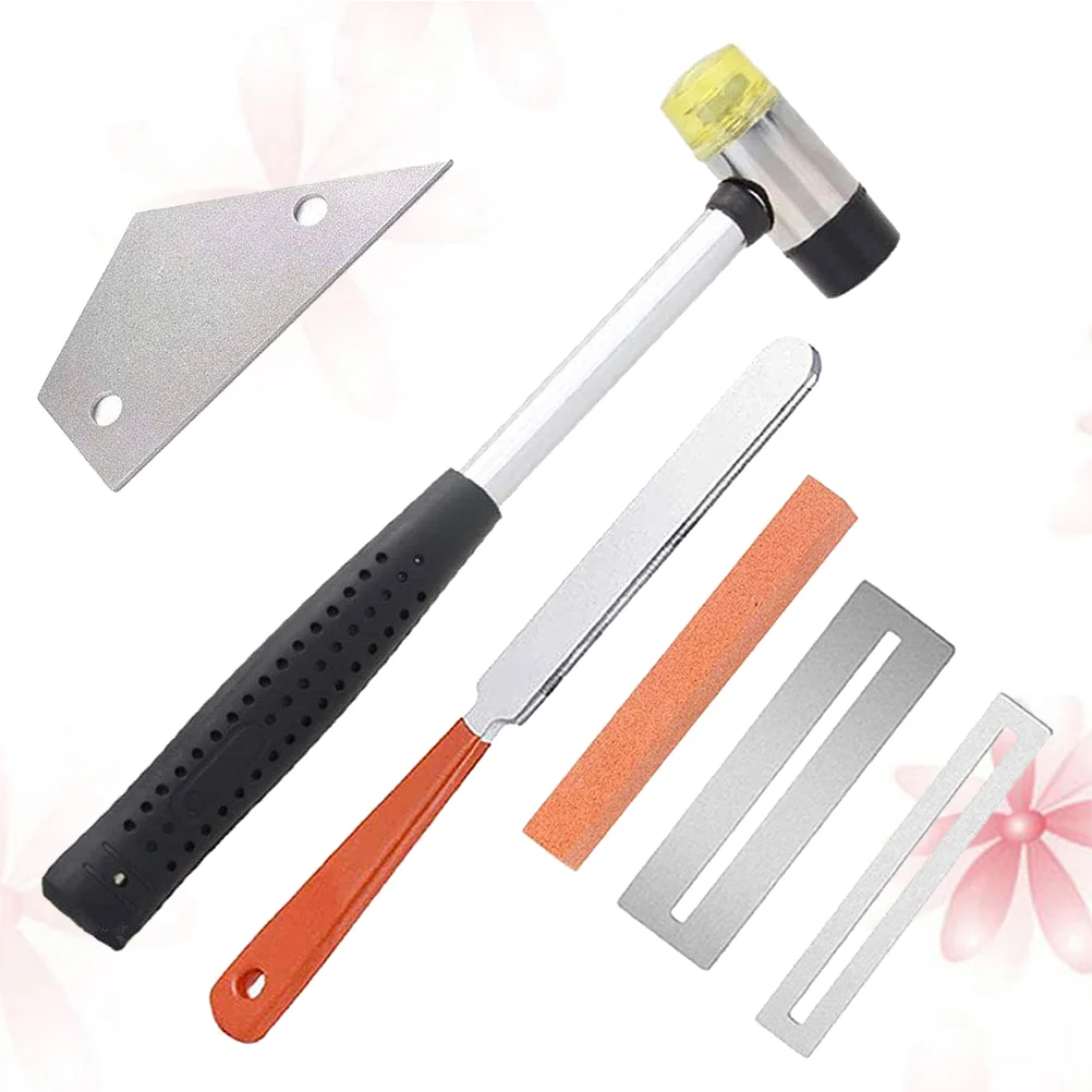 

6pcs Guitar Luthier Tool Prime Durable Fret Rocker Fretboard Guard Fret File Rubber Hammer for Guitar Bass