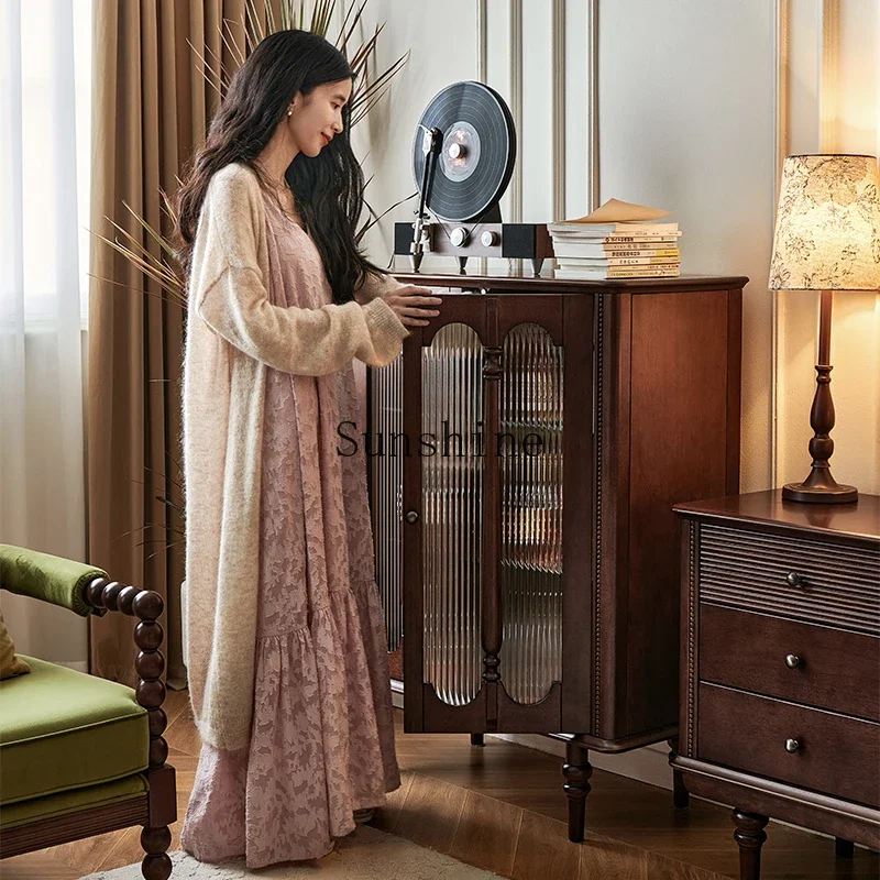 Французский средневековый стиль из цельного дерева Чанхун стеклянный дом у