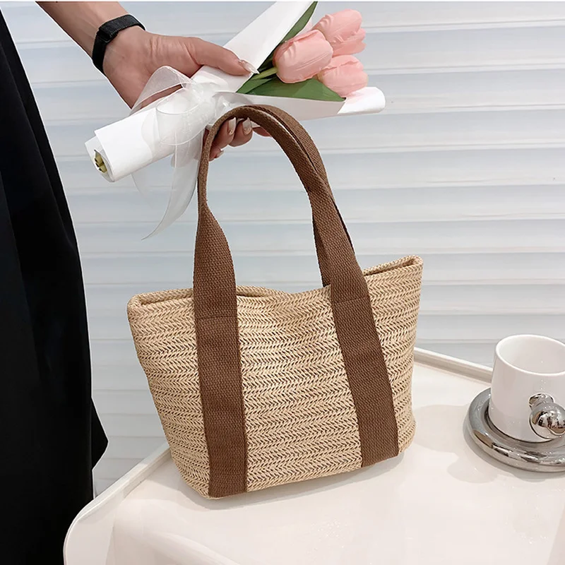 

Mini Women's Bag 2022 Trend Summer Weave Tote Bag Luxury Designer Handbag Fashion Small Hand Bags for Women New Female Beach