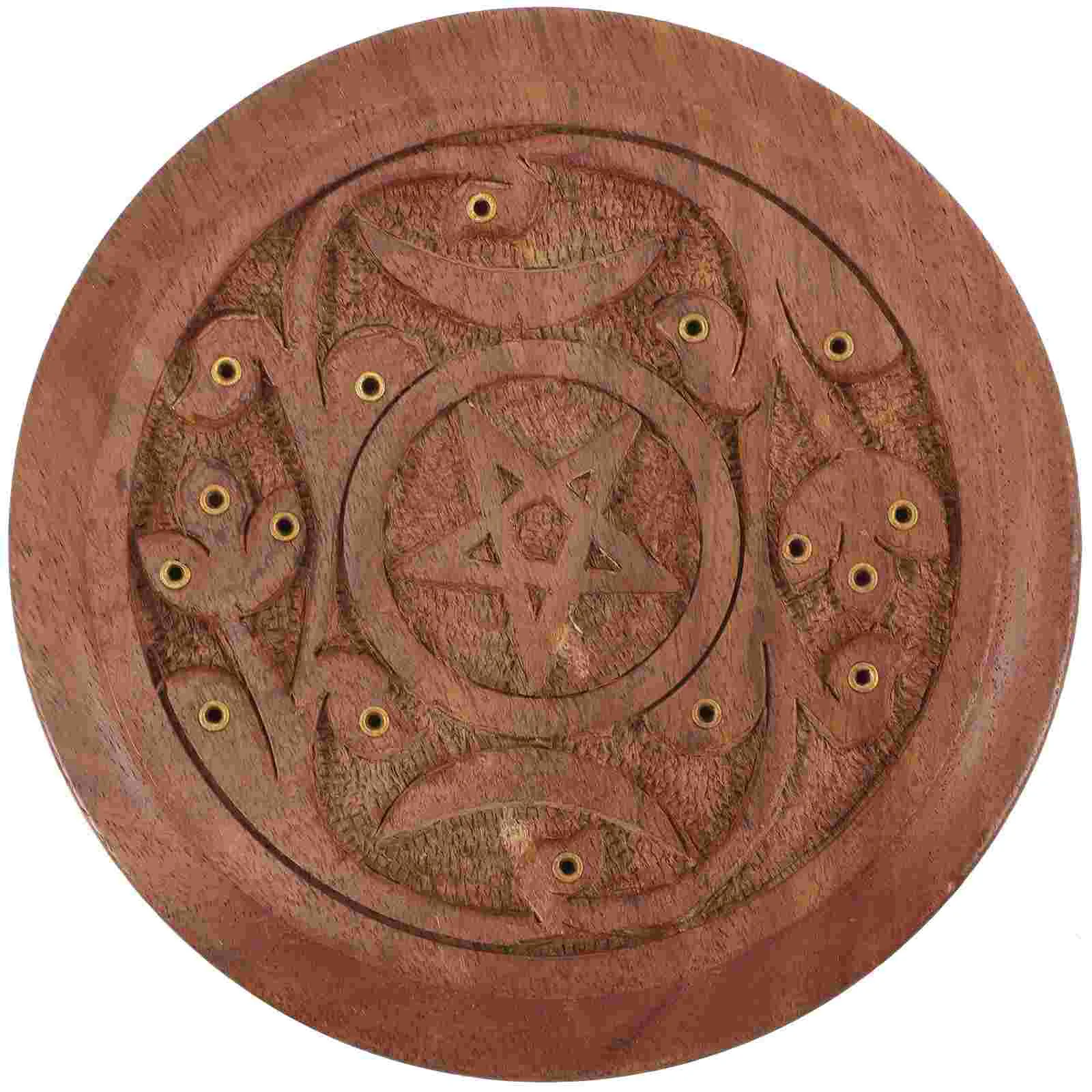 

Burner Holder Stick Tray Plate Line Board Altar Sticks Vintagecone Ornaments Catcher Pentacle Aroma Dish Bowl Ash Wood Supplies