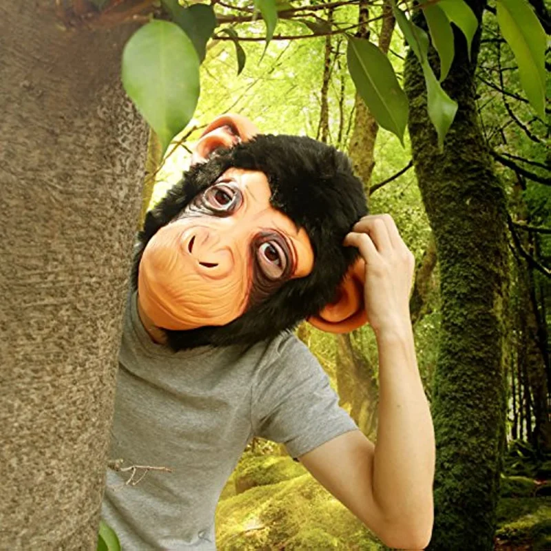 Маска обезьяны на все лицо натуральная латексная тушь для ресниц капюшон головы