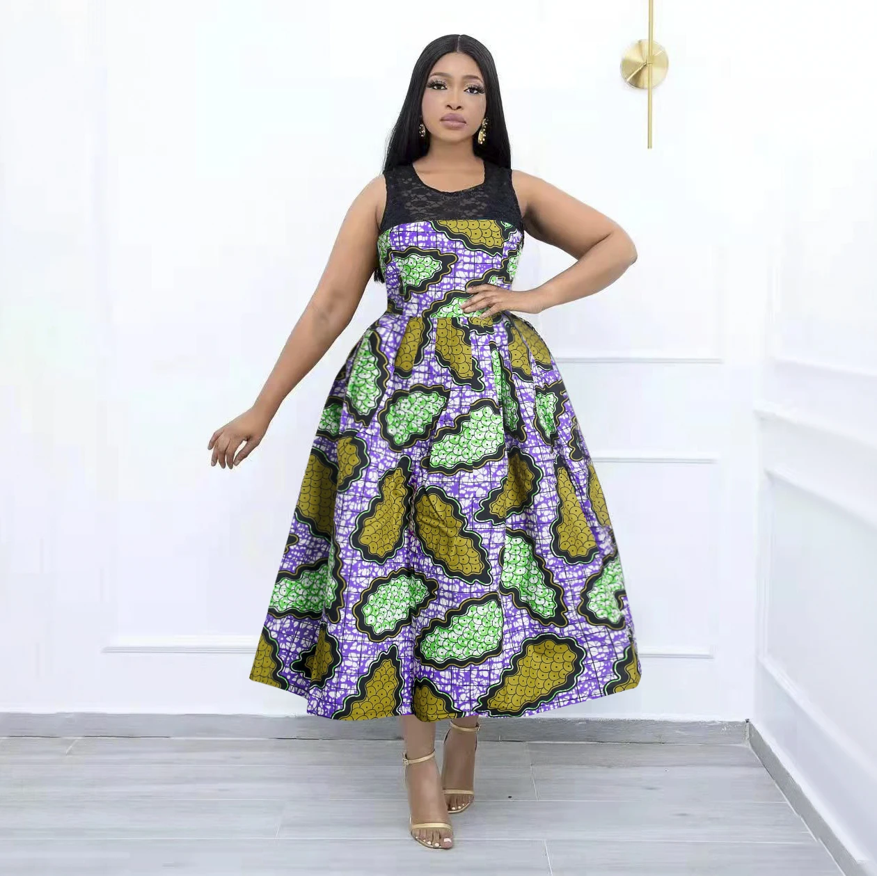 African Dresses For Women Traditional Dashiki Robe Africaine Femme Plus Size Lace Evening Party Dress Ankara Wax Robe Outfits