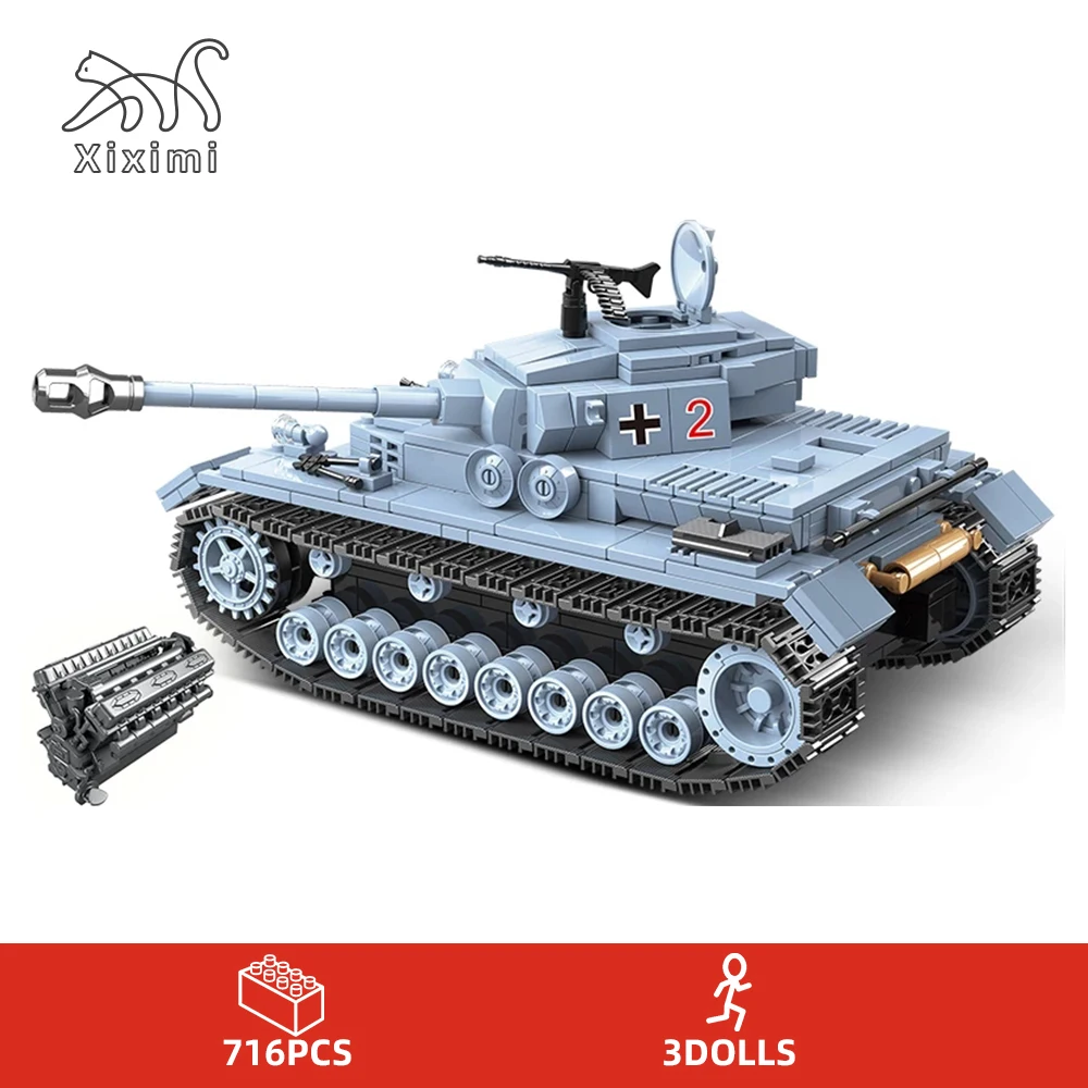 716 шт. Детский конструктор Военный танк | Игрушки и хобби