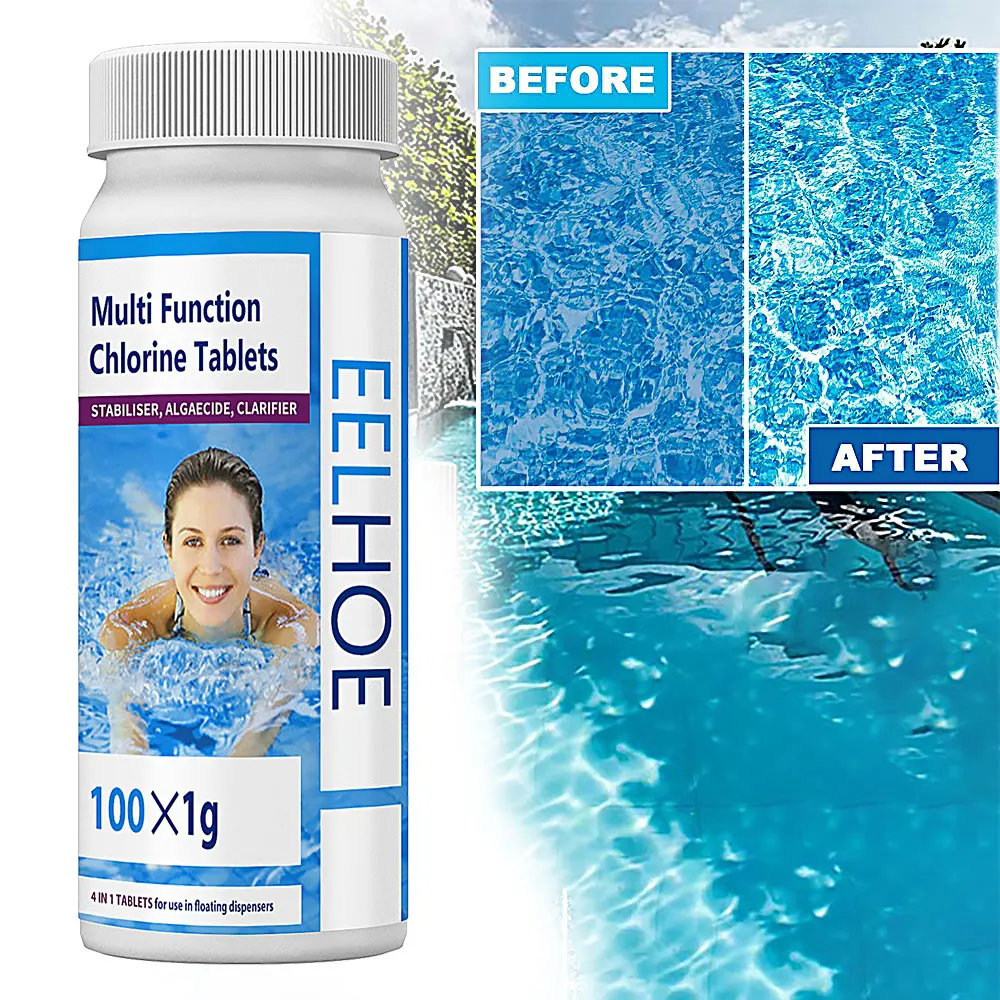 

Multifunctional White Chlorine Tablets For-Hot Tub Swimming Pool Spa Clean