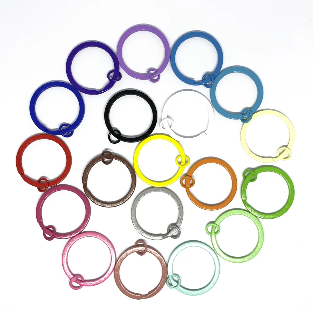 

20Pcs Colorful Metal Blank Keyring Keychain Split Ring Key Fob Key Holder Rings Women Men DIY Key Chains Key Ring Accessories