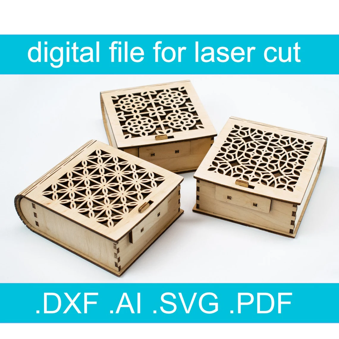 Книга Обложка коробка шаблон лазерная резка вектор DXF AI СГ PDF файлы для CNC