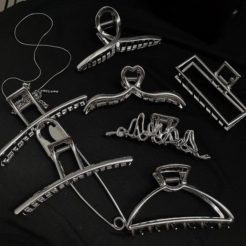 

Large Pin Metal Hairpin Back Head Grabbing Clip Net Celebrity Niche New Shark Clip Headdress Hair Accessories Female Summer