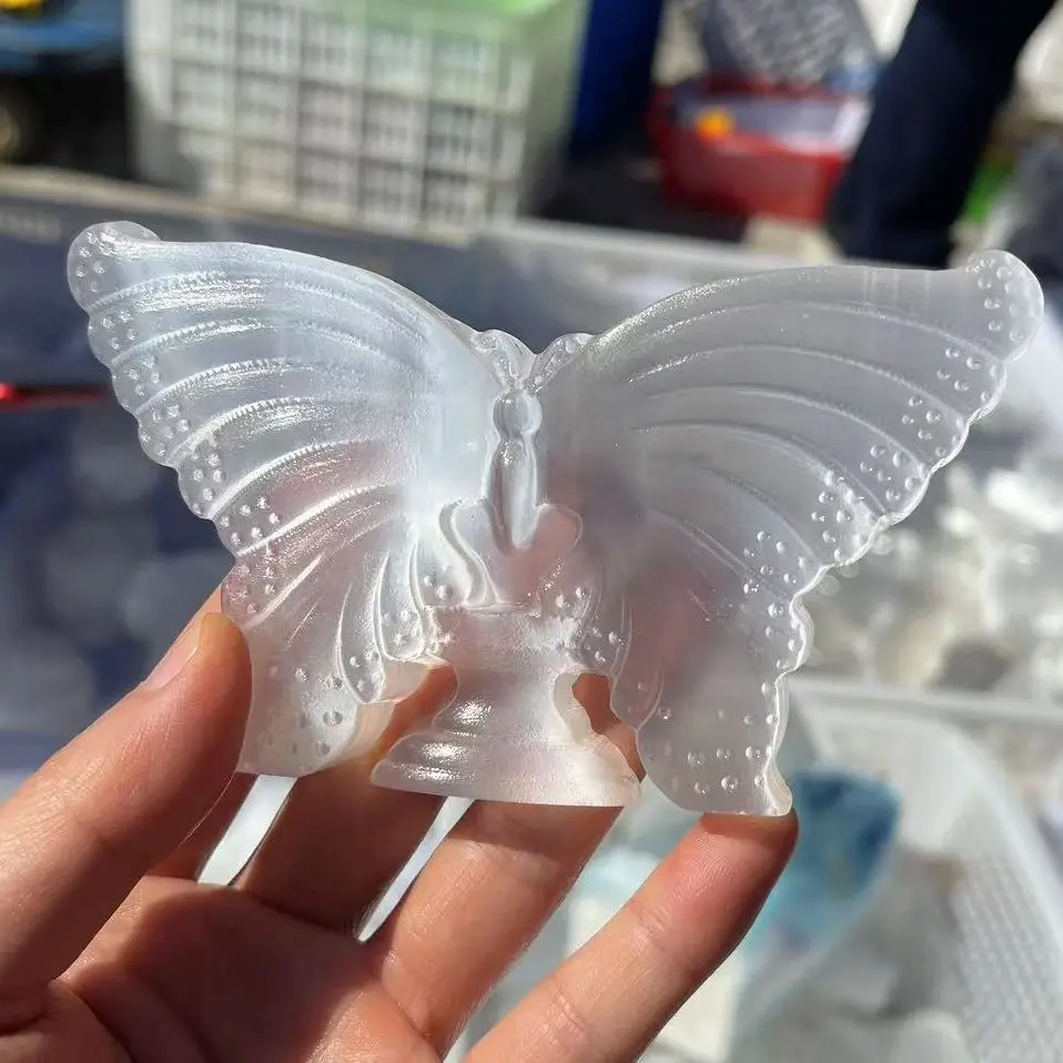 

Selenite Butterfly Clear Selenite Crystal Gypsum Reiki Healing Energy Adornment Minerals Wholesale